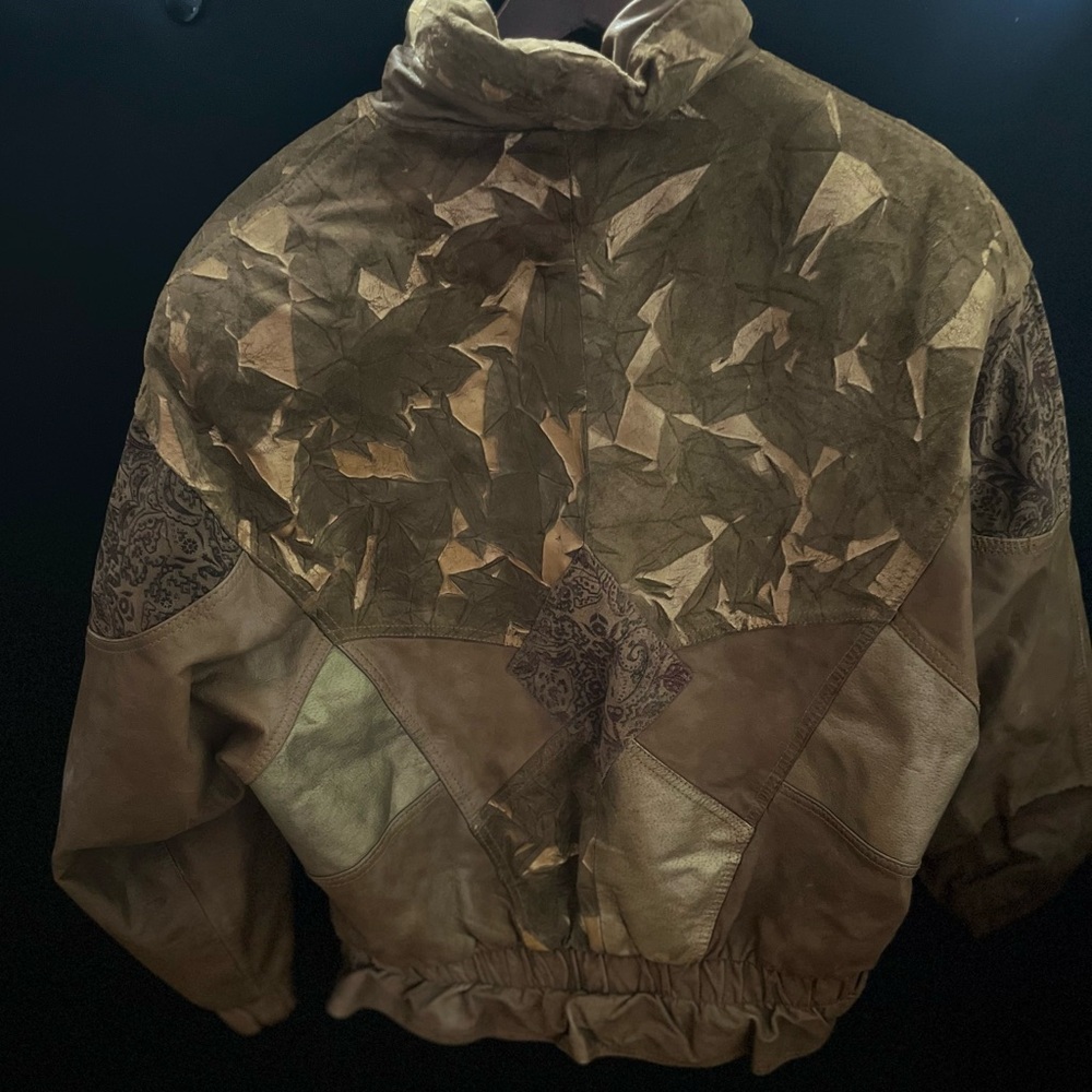 Vintage Adventures Bound Patchwork Jacket Sz M Br… - image 4